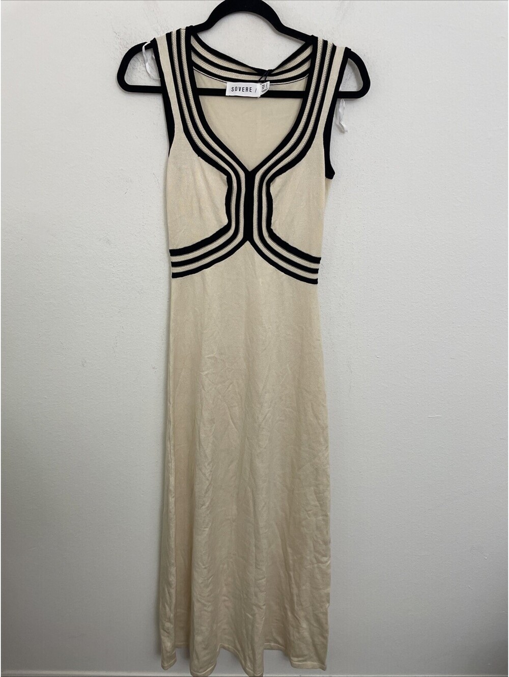 Sovere Swell Knit Long Dress  sleevless black beige size M NWT $219msrp - Picture 4 of 9